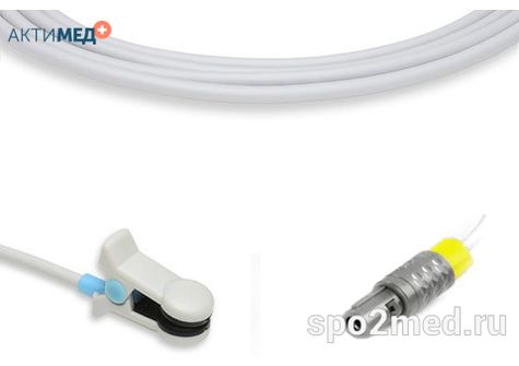 Датчик пульсоксиметрический для подключения пациента к монитору, многоразовый, Тритон, взрослый (более 40кг), тип "ушной",  длина кабеля 3.0м, междун. марк: U910-135