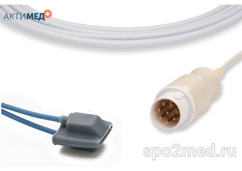 Датчик пульсоксиметрический для подключения пациента к монитору, многоразовый, MEK, детский (3 - 15кг), тип "мягкий, силиконовый",  длина кабеля 3.0м, междун. марк: U210S-56