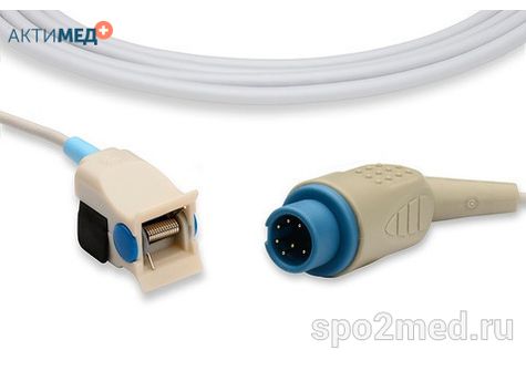 Датчик пульсоксиметрический для подключения пациента к монитору, многоразовый, Mindray, педиатрический (15 - 40кг), тип "клипса",  длина кабеля 3.0м, междун. марк: U110-48