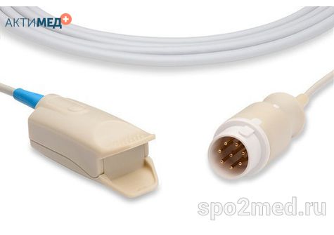 Датчик пульсоксиметрический для подключения пациента к монитору, многоразовый, MEK, взрослый (более 40кг), тип "клипса",  длина кабеля 3.0м, междун. марк: U410-56