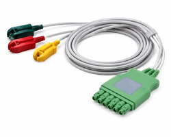 [MP03401] Кабель пациента ЭКГ на 3 отведения, многоразовый, MP03401