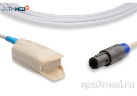 Датчик пульсоксиметрический для подключения пациента к монитору, многоразовый, Comen, взрослый (более 40кг), тип "клипса",  длина кабеля 3.0м, междун. марк: U410-66D