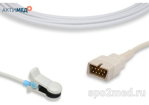 Датчик пульсоксиметрический для подключения пациента к монитору, многоразовый, MEK, взрослый (более 40кг), тип "ушной",  длина кабеля 3.0м, междун. марк: U910-26