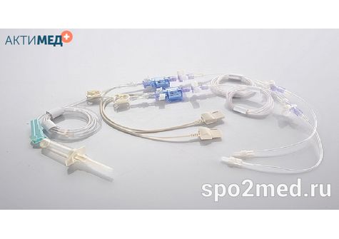 Датчик (трансдьюсер) для инвазивного измерения артериального и венозного давления, двухканальный преобразователь.