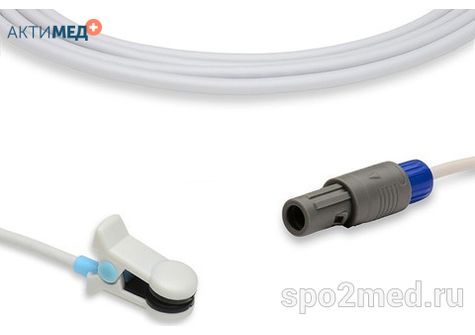 Датчик пульсоксиметрический для подключения пациента к монитору, многоразовый, Mindray, взрослый (более 40кг), тип "ушной",  длина кабеля 3.0м, междун. марк: U910-29