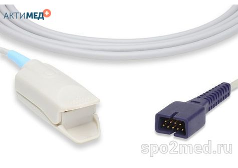Датчик пульсоксиметрический для подключения пациента к монитору, многоразовый, Nellcor Oximax, взрослый (более 40кг), тип "клипса",  длина кабеля 1.1м, междун. марк: U403-01P