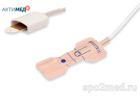 Датчик пульсоксиметрический для подключения пациента к монитору, одноразовый, Masimo LNOP, педиатрический (более 15кг/менее 40кг), межд.марк.: U523-125