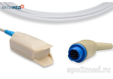 Датчик пульсоксиметрический для подключения пациента к монитору, многоразовый, Mindray, взрослый (более 40кг), тип "клипса",  длина кабеля 3.0м, междун. марк: U410-22