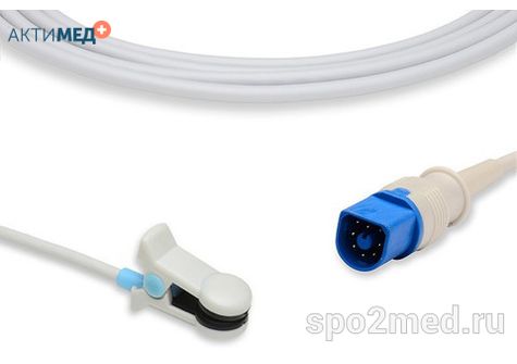 Датчик пульсоксиметрический для подключения пациента к монитору, многоразовый, Philips, взрослый (более 40кг), тип "ушной",  длина кабеля 1.1м, междун. марк: U903-91