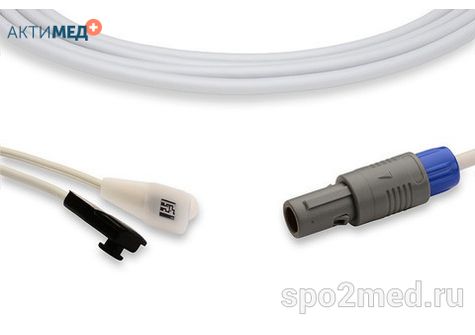 Датчик пульсоксиметрический для подключения пациента к монитору, многоразовый, Guoteng, универсальный (более 1 кг), тип "У-образный", длина кабеля 3.0м, междун. марк: U810-179