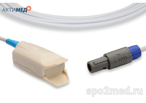 Датчик пульсоксиметрический для подключения пациента к монитору, многоразовый, Guoteng, взрослый (более 40кг), тип "клипса",  длина кабеля 3.0м, междун. марк: U410-179