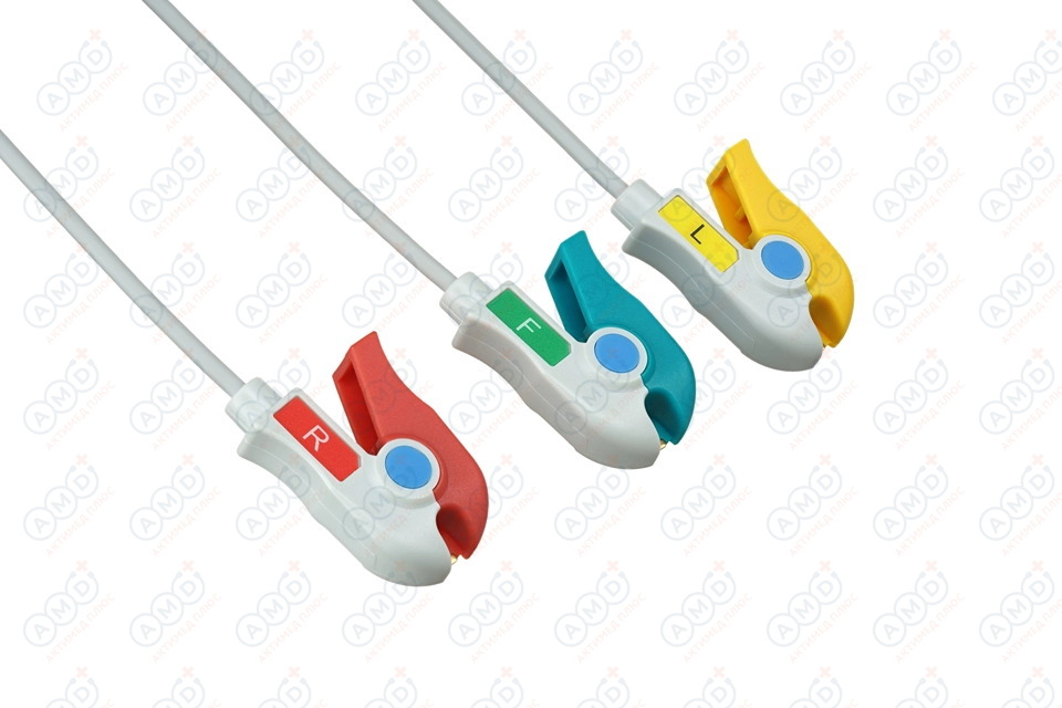 2386P-I Кабель пациента ЭКГ, Marquette, трехэлектродный отведения (I,II,III), тип прищепка , 2386P-I_03