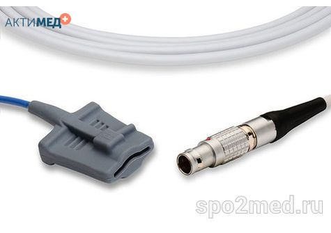 Датчик пульсоксиметрический для подключения пациента к монитору, многоразовый, Dinamap, взрослый (более 40кг), тип "мягкий, силиконовый",  длина кабеля 3.0м, междун. марк: U410S-10											