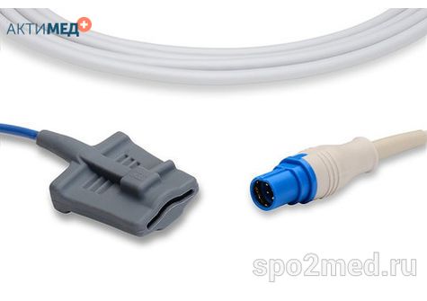 Датчик пульсоксиметрический для подключения пациента к монитору, многоразовый, Draeger, взрослый (более 40кг), тип "мягкий, силиконовый",  длина кабеля 3.0м, междун. марк: U410S-23