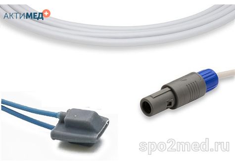 Датчик пульсоксиметрический для подключения пациента к монитору, многоразовый, Goldway, детский (3 - 15кг), тип "мягкий, силиконовый",  длина кабеля 3.0м, междун. марк: U210S-37