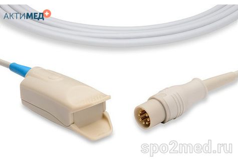 Датчик пульсоксиметрический для подключения пациента к монитору, многоразовый, Schiller, взрослый (более 40кг), тип "клипса",  длина кабеля 3.0м, междун. марк: U410-17