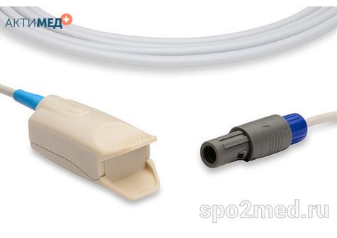 Датчик пульсоксиметрический для подключения пациента к монитору, многоразовый, Mindray, взрослый (более 40кг), тип "клипса",  длина кабеля 3.0м, междун. марк: U410-29