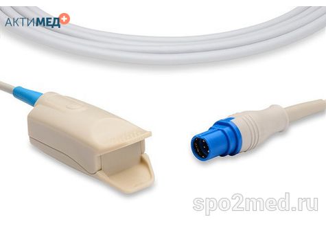 Датчик пульсоксиметрический для подключения пациента к монитору, многоразовый, Draeger, взрослый (более 40кг), тип "клипса",  длина кабеля 3.0м, междун. марк: U410-23