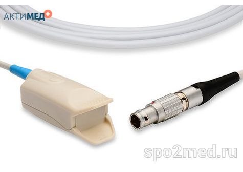 Датчик пульсоксиметрический для подключения пациента к монитору, многоразовый, Dinamap, взрослый (более 40кг), тип "клипса",  длина кабеля 3.0м, междун. марк: U410-10											